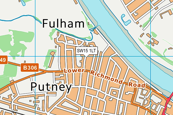 SW15 1LT map - OS VectorMap District (Ordnance Survey) SW15 1LT map - OS VectorMap District (Ordnance Survey)