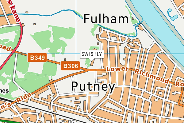 SW15 1LY map - OS VectorMap District (Ordnance Survey) SW15 1LY map - OS VectorMap District (Ordnance Survey)