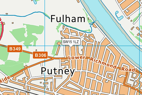 SW15 1LZ map - OS VectorMap District (Ordnance Survey) SW15 1LZ map - OS VectorMap District (Ordnance Survey)