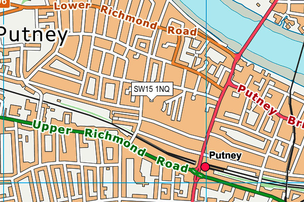 SW15 1NQ map - OS VectorMap District (Ordnance Survey) SW15 1NQ map - OS VectorMap District (Ordnance Survey)