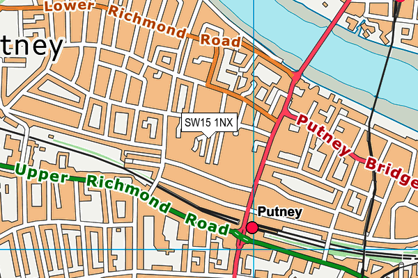 SW15 1NX map - OS VectorMap District (Ordnance Survey) SW15 1NX map - OS VectorMap District (Ordnance Survey)