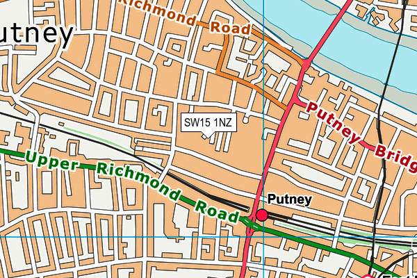SW15 1NZ map - OS VectorMap District (Ordnance Survey) SW15 1NZ map - OS VectorMap District (Ordnance Survey)