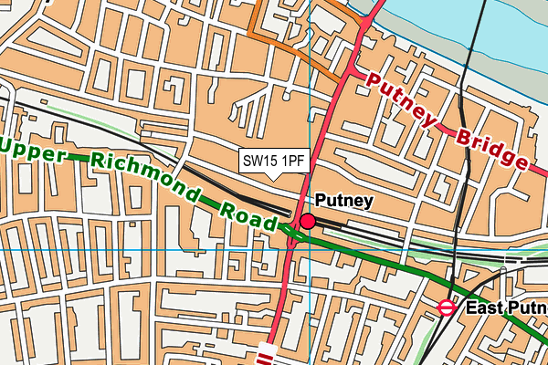 SW15 1PF map - OS VectorMap District (Ordnance Survey) SW15 1PF map - OS VectorMap District (Ordnance Survey)