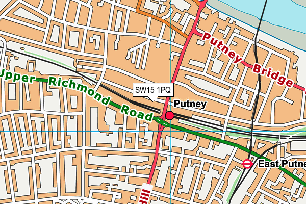 SW15 1PQ map - OS VectorMap District (Ordnance Survey) SW15 1PQ map - OS VectorMap District (Ordnance Survey)