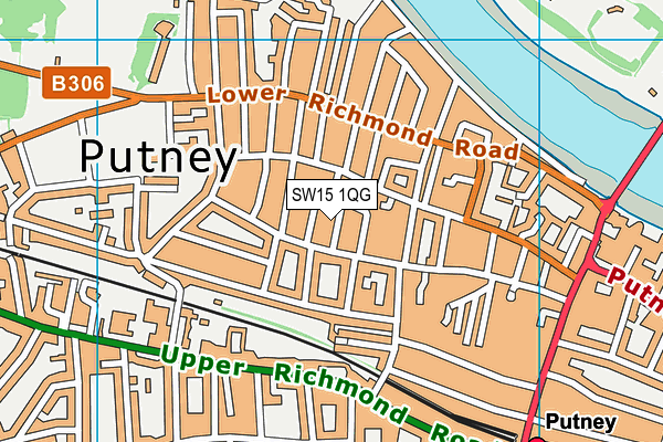 SW15 1QG map - OS VectorMap District (Ordnance Survey) SW15 1QG map - OS VectorMap District (Ordnance Survey)