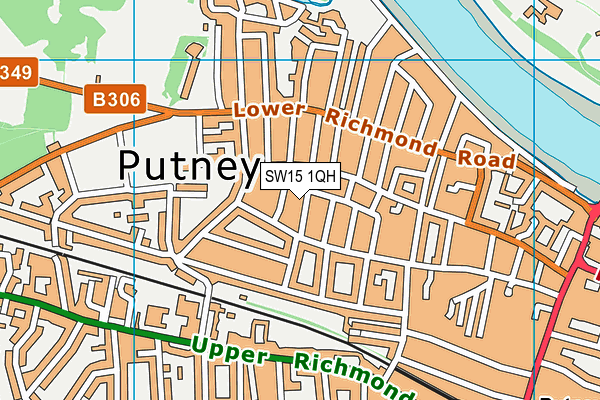 SW15 1QH map - OS VectorMap District (Ordnance Survey) SW15 1QH map - OS VectorMap District (Ordnance Survey)