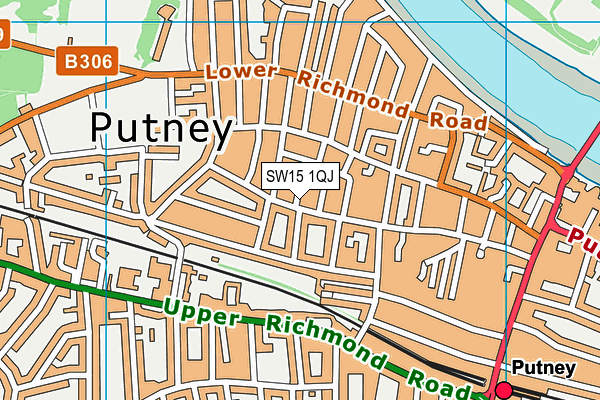 SW15 1QJ map - OS VectorMap District (Ordnance Survey) SW15 1QJ map - OS VectorMap District (Ordnance Survey)