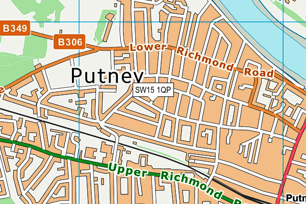 SW15 1QP map - OS VectorMap District (Ordnance Survey) SW15 1QP map - OS VectorMap District (Ordnance Survey)