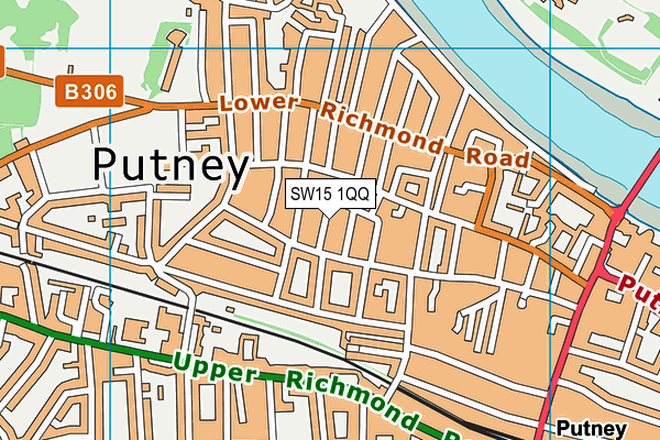 SW15 1QQ map - OS VectorMap District (Ordnance Survey) SW15 1QQ map - OS VectorMap District (Ordnance Survey)