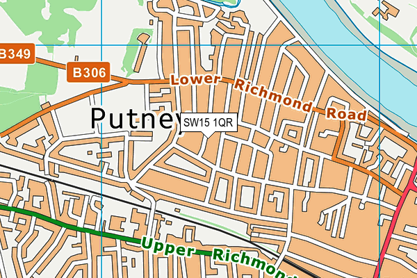 SW15 1QR map - OS VectorMap District (Ordnance Survey) SW15 1QR map - OS VectorMap District (Ordnance Survey)