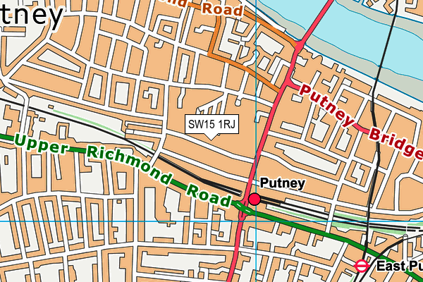 SW15 1RJ map - OS VectorMap District (Ordnance Survey) SW15 1RJ map - OS VectorMap District (Ordnance Survey)