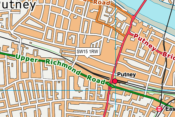 SW15 1RW map - OS VectorMap District (Ordnance Survey) SW15 1RW map - OS VectorMap District (Ordnance Survey)