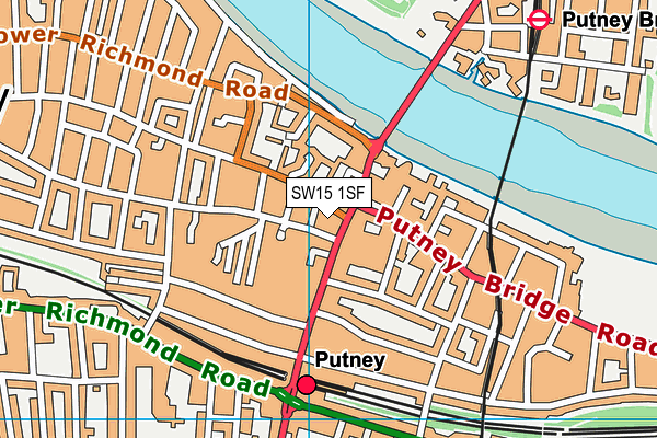 SW15 1SF map - OS VectorMap District (Ordnance Survey)