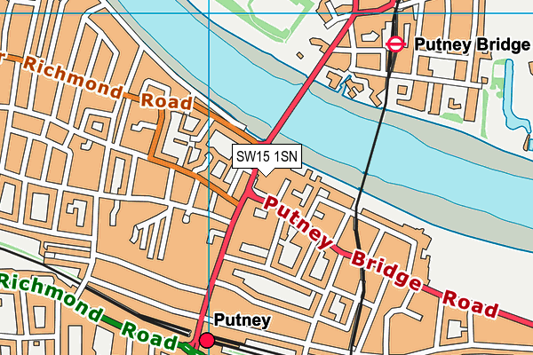 SW15 1SN map - OS VectorMap District (Ordnance Survey) SW15 1SN map - OS VectorMap District (Ordnance Survey)