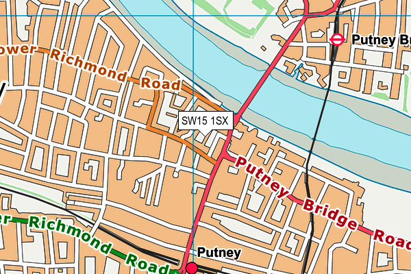 SW15 1SX map - OS VectorMap District (Ordnance Survey) SW15 1SX map - OS VectorMap District (Ordnance Survey)