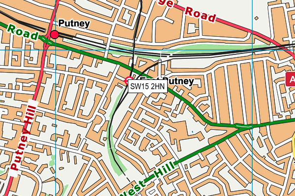 SW15 2HN map - OS VectorMap District (Ordnance Survey) SW15 2HN map - OS VectorMap District (Ordnance Survey)
