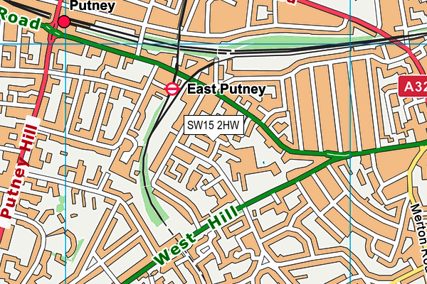 SW15 2HW map - OS VectorMap District (Ordnance Survey) SW15 2HW map - OS VectorMap District (Ordnance Survey)