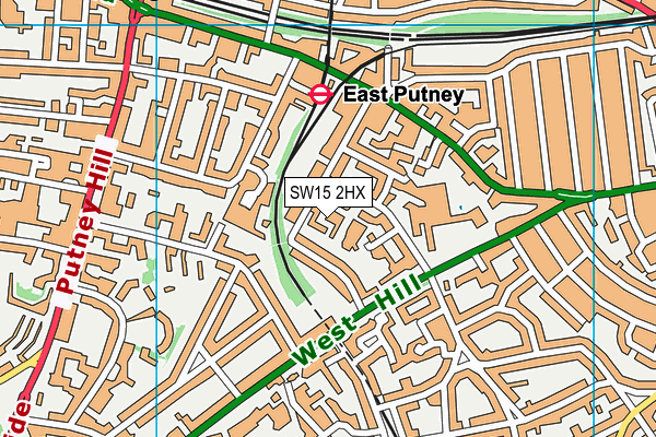 SW15 2HX map - OS VectorMap District (Ordnance Survey)