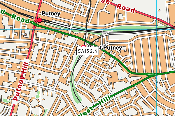 SW15 2JN map - OS VectorMap District (Ordnance Survey) SW15 2JN map - OS VectorMap District (Ordnance Survey)