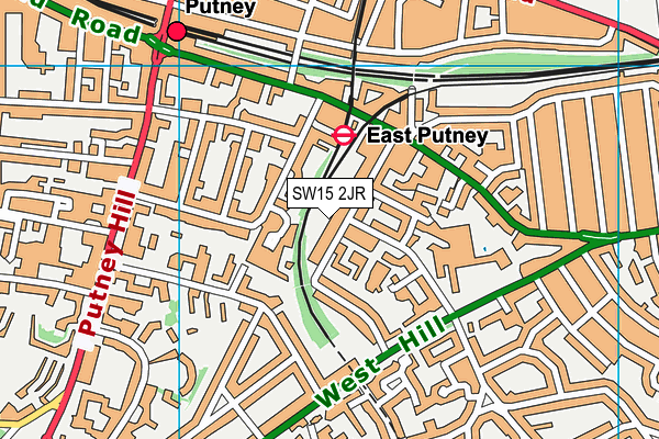 SW15 2JR map - OS VectorMap District (Ordnance Survey) SW15 2JR map - OS VectorMap District (Ordnance Survey)