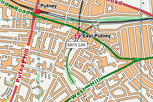 SW15 2JW map - OS VectorMap District (Ordnance Survey) SW15 2JW map - OS VectorMap District (Ordnance Survey)