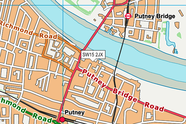 SW15 2JX map - OS VectorMap District (Ordnance Survey) SW15 2JX map - OS VectorMap District (Ordnance Survey)