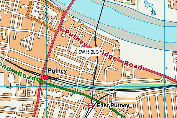 SW15 2LG map - OS VectorMap District (Ordnance Survey) SW15 2LG map - OS VectorMap District (Ordnance Survey)