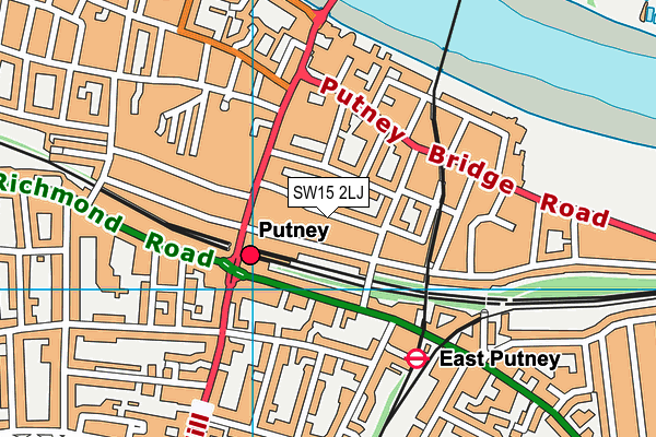 SW15 2LJ map - OS VectorMap District (Ordnance Survey) SW15 2LJ map - OS VectorMap District (Ordnance Survey)