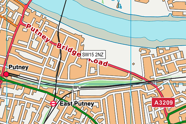 SW15 2NZ map - OS VectorMap District (Ordnance Survey) SW15 2NZ map - OS VectorMap District (Ordnance Survey)
