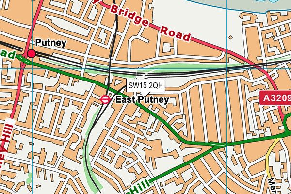 SW15 2QH map - OS VectorMap District (Ordnance Survey) SW15 2QH map - OS VectorMap District (Ordnance Survey)