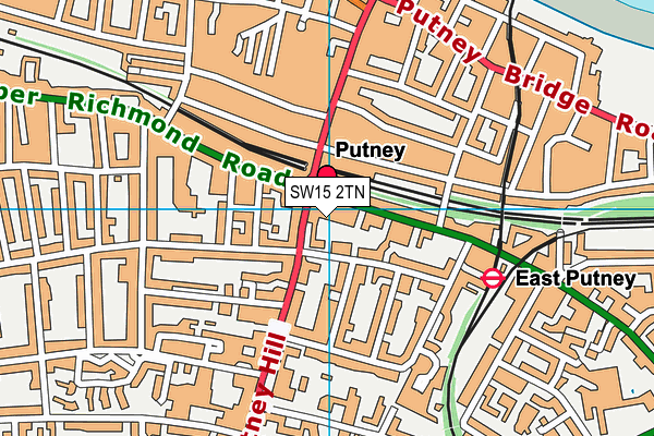 SW15 2TN map - OS VectorMap District (Ordnance Survey) SW15 2TN map - OS VectorMap District (Ordnance Survey)
