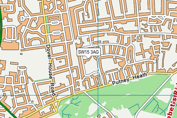 SW15 3AG map - OS VectorMap District (Ordnance Survey) SW15 3AG map - OS VectorMap District (Ordnance Survey)