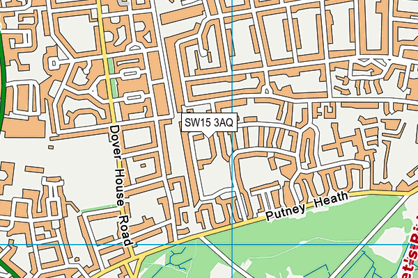 SW15 3AQ map - OS VectorMap District (Ordnance Survey) SW15 3AQ map - OS VectorMap District (Ordnance Survey)
