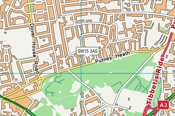 SW15 3AS map - OS VectorMap District (Ordnance Survey) SW15 3AS map - OS VectorMap District (Ordnance Survey)