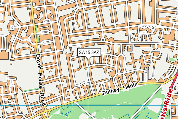 SW15 3AZ map - OS VectorMap District (Ordnance Survey) SW15 3AZ map - OS VectorMap District (Ordnance Survey)