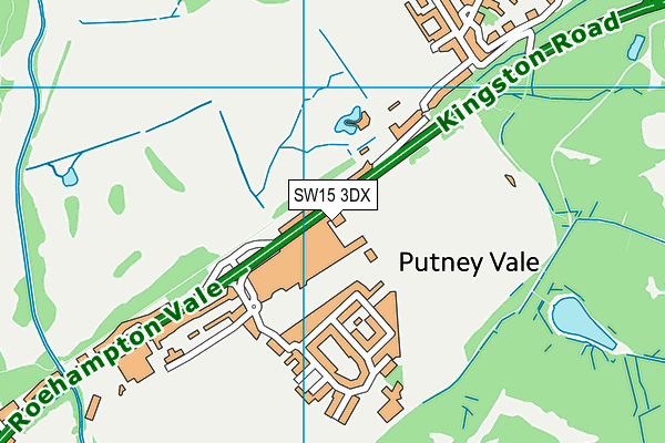 SW15 3DX map - OS VectorMap District (Ordnance Survey) SW15 3DX map - OS VectorMap District (Ordnance Survey)