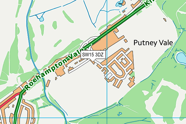SW15 3DZ map - OS VectorMap District (Ordnance Survey) SW15 3DZ map - OS VectorMap District (Ordnance Survey)