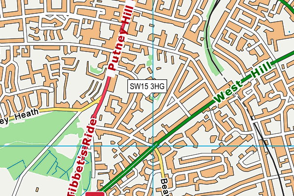 SW15 3HG map - OS VectorMap District (Ordnance Survey) SW15 3HG map - OS VectorMap District (Ordnance Survey)