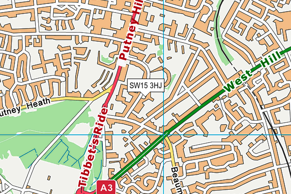 SW15 3HJ map - OS VectorMap District (Ordnance Survey) SW15 3HJ map - OS VectorMap District (Ordnance Survey)
