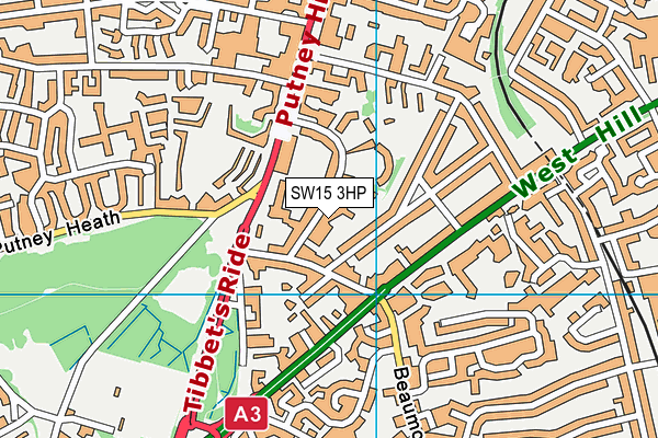 SW15 3HP map - OS VectorMap District (Ordnance Survey) SW15 3HP map - OS VectorMap District (Ordnance Survey)