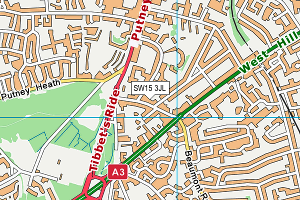 SW15 3JL map - OS VectorMap District (Ordnance Survey) SW15 3JL map - OS VectorMap District (Ordnance Survey)