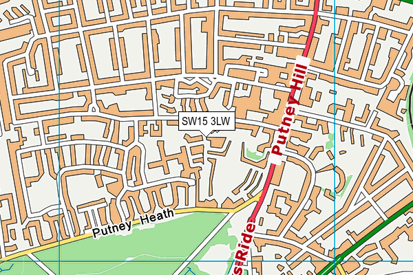 SW15 3LW map - OS VectorMap District (Ordnance Survey) SW15 3LW map - OS VectorMap District (Ordnance Survey)