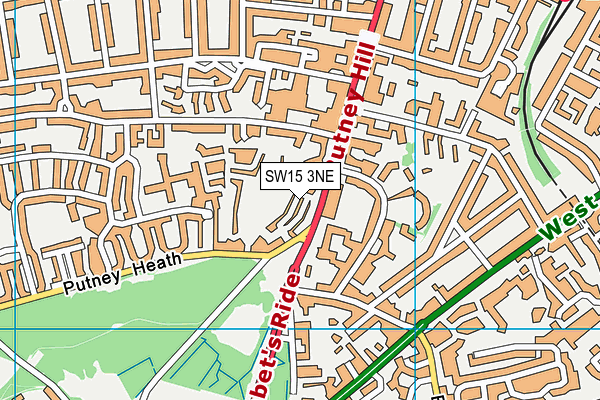 SW15 3NE map - OS VectorMap District (Ordnance Survey) SW15 3NE map - OS VectorMap District (Ordnance Survey)