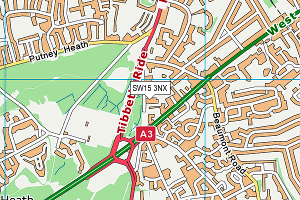 SW15 3NX map - OS VectorMap District (Ordnance Survey) SW15 3NX map - OS VectorMap District (Ordnance Survey)
