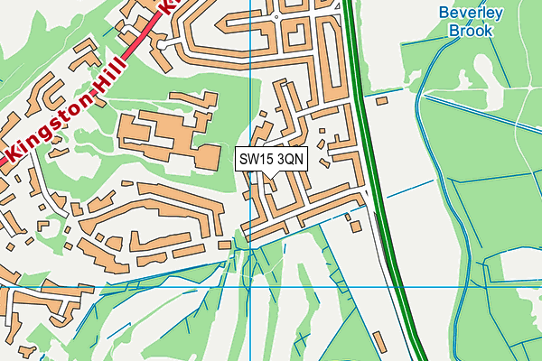 SW15 3QN map - OS VectorMap District (Ordnance Survey) SW15 3QN map - OS VectorMap District (Ordnance Survey)