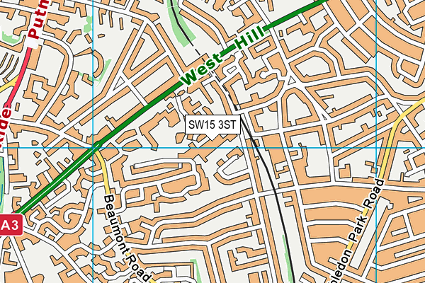 SW15 3ST map - OS VectorMap District (Ordnance Survey) SW15 3ST map - OS VectorMap District (Ordnance Survey)