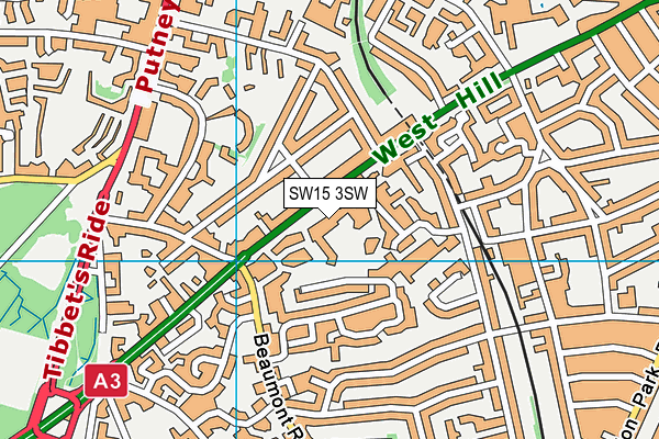 SW15 3SW map - OS VectorMap District (Ordnance Survey) SW15 3SW map - OS VectorMap District (Ordnance Survey)