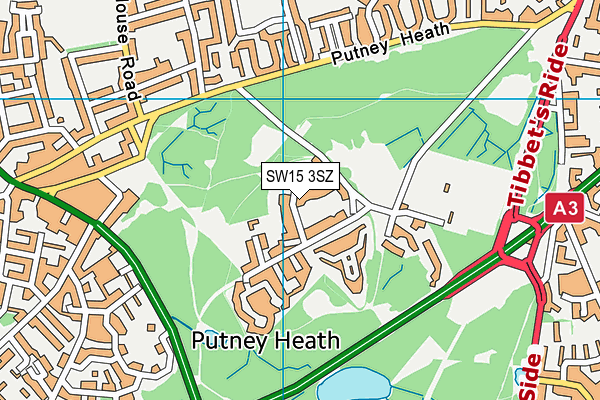 SW15 3SZ map - OS VectorMap District (Ordnance Survey) SW15 3SZ map - OS VectorMap District (Ordnance Survey)