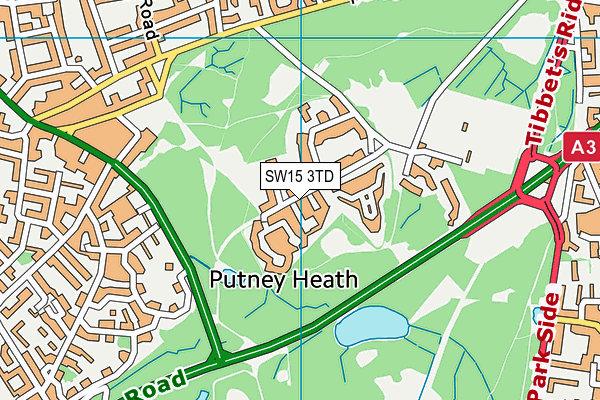 SW15 3TD map - OS VectorMap District (Ordnance Survey) SW15 3TD map - OS VectorMap District (Ordnance Survey)