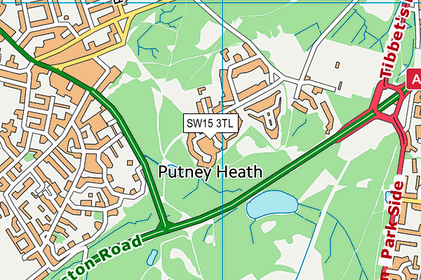 SW15 3TL map - OS VectorMap District (Ordnance Survey) SW15 3TL map - OS VectorMap District (Ordnance Survey)